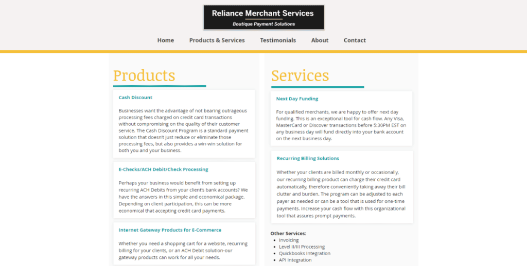 Reliance Merchant Services Review